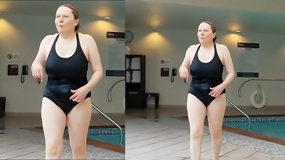 fabulous grandmother is beautiful at 66 in a dark-hued bikini