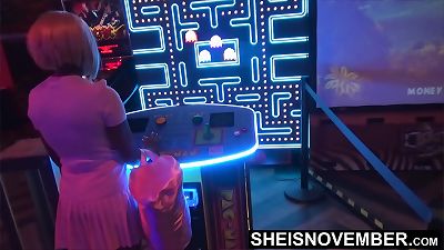 I'm Gonna fuck My Step sista Tonight When We Leave The Arcade, virginal ebony Msnovember Dumped By Her bf decides To Give Into To fuck-a-thon With Step man sausage On Sheisnovember