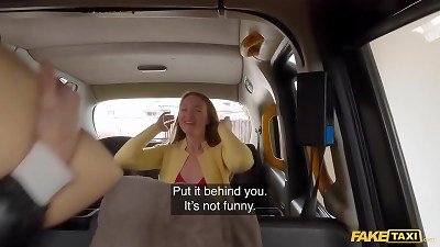 fake taxi dickblowers honey finds a rubber vagina and offers up her real twat for free